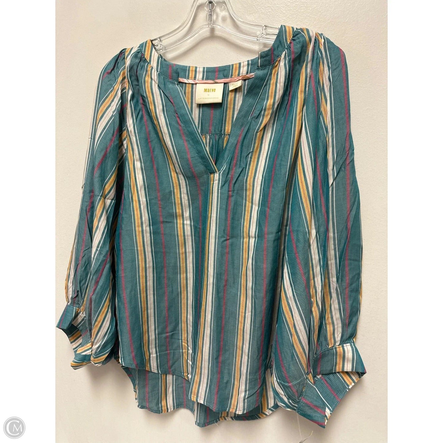 Top Long Sleeve By Maeve In Green, Size: S