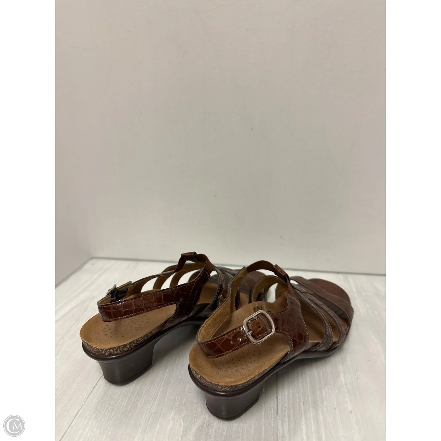 Sandals Heels Block By Sas In Bronze, Size: 10