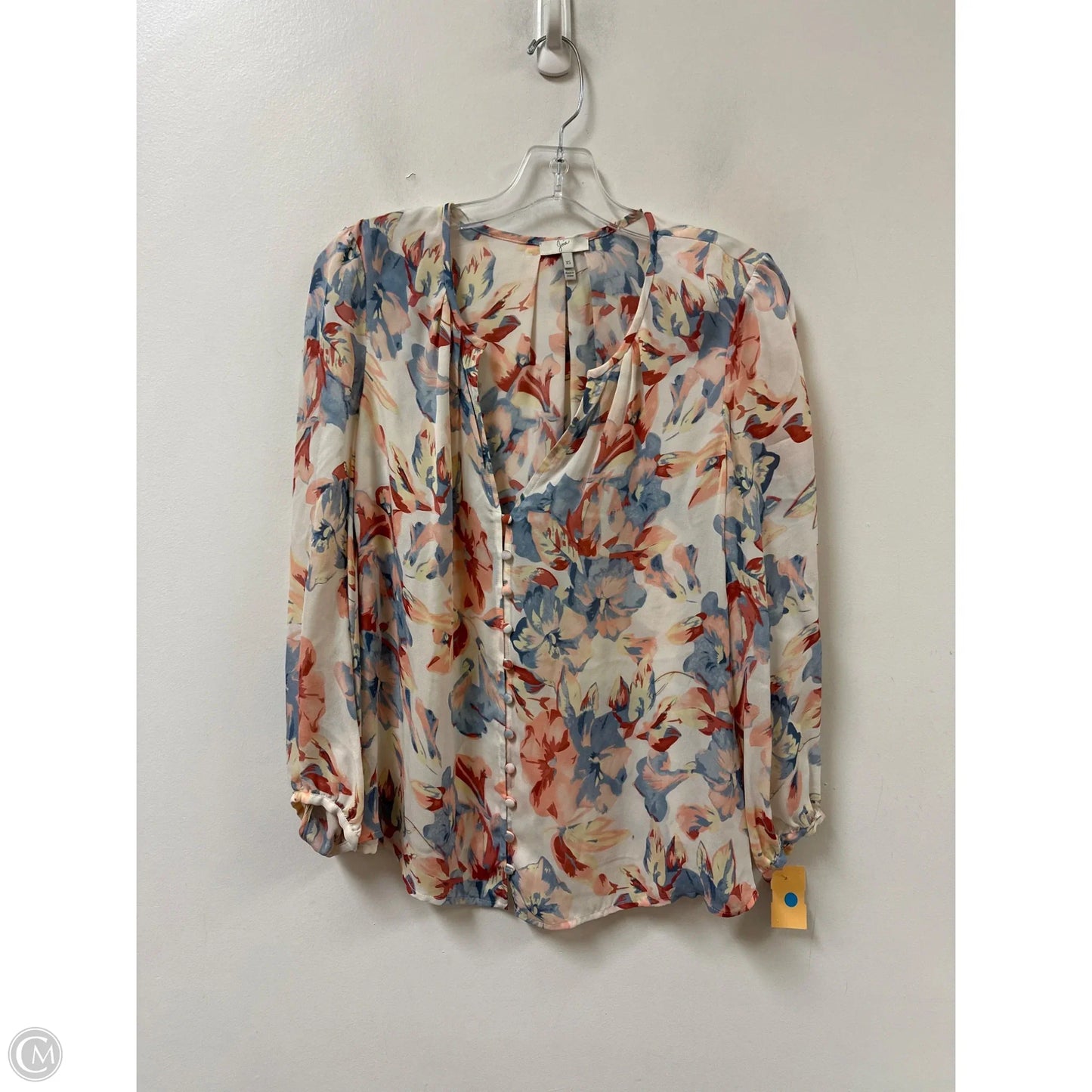 Top Long Sleeve By Joie In Floral Print, Size: Xs