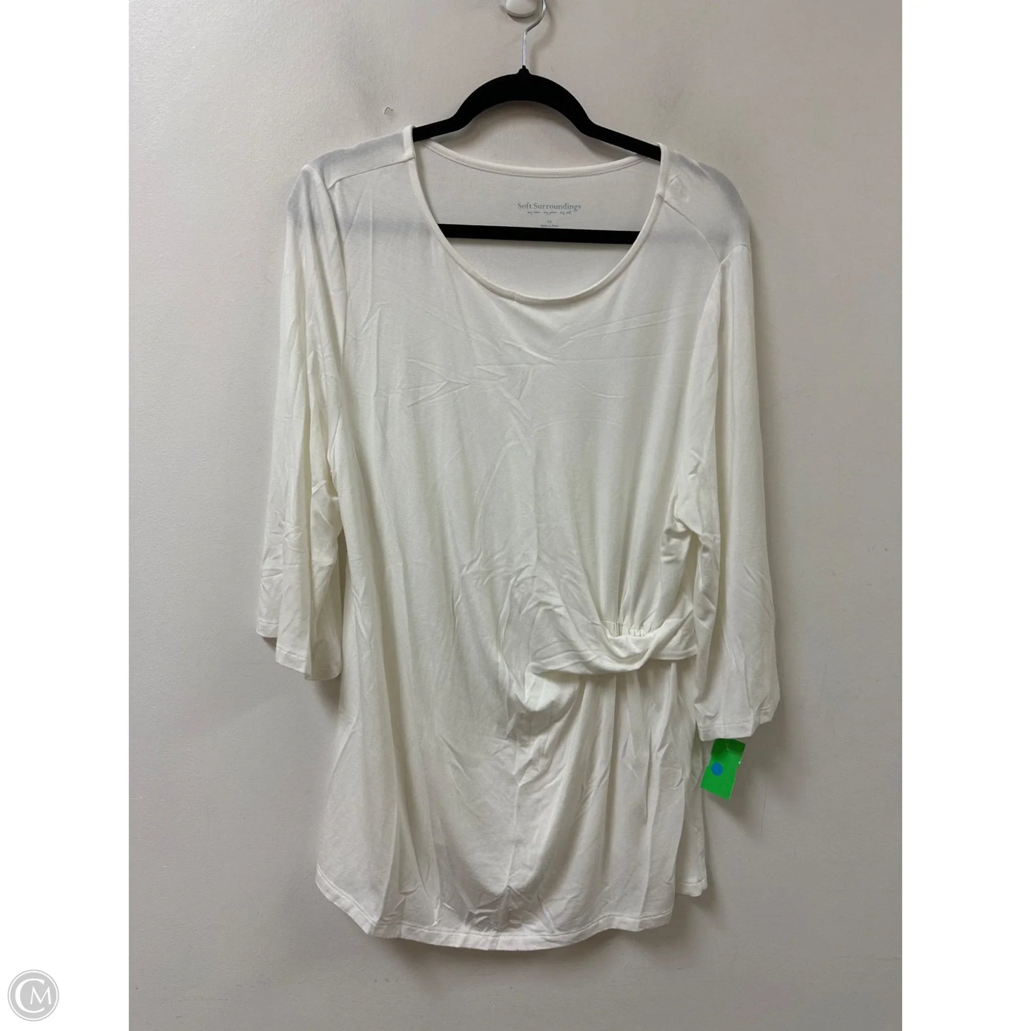 Top Long Sleeve By Soft Surroundings In White, Size: 1x