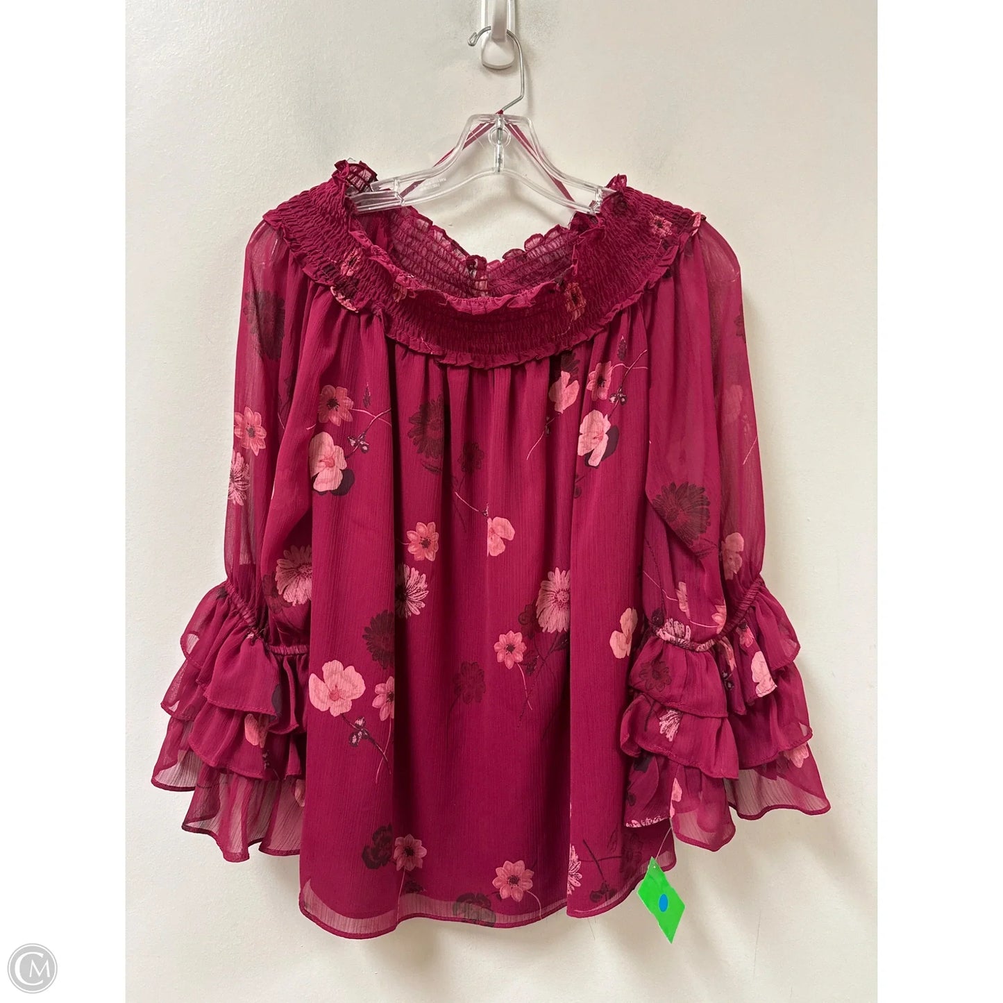 Top Long Sleeve By Cece In Purple, Size: L