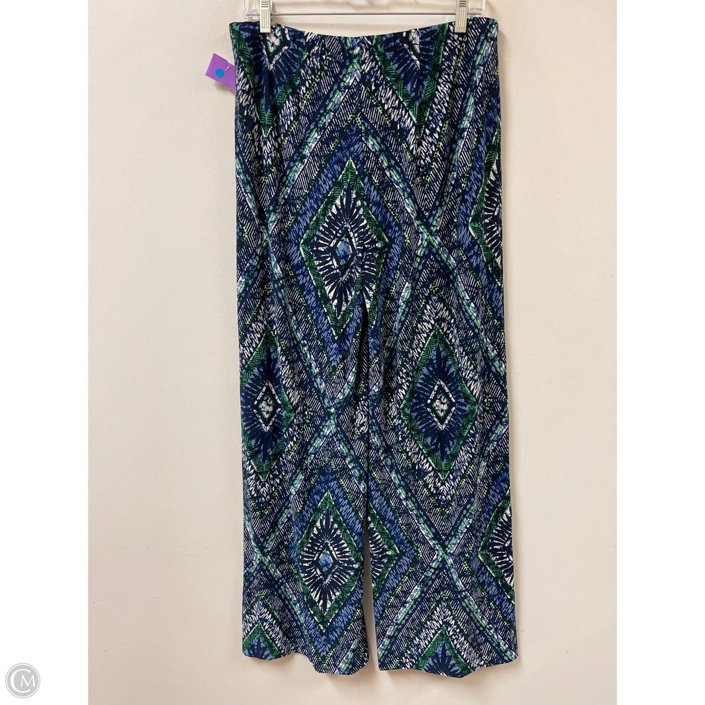 Pants Wide Leg By Chicos In Blue & Green, Size: 8