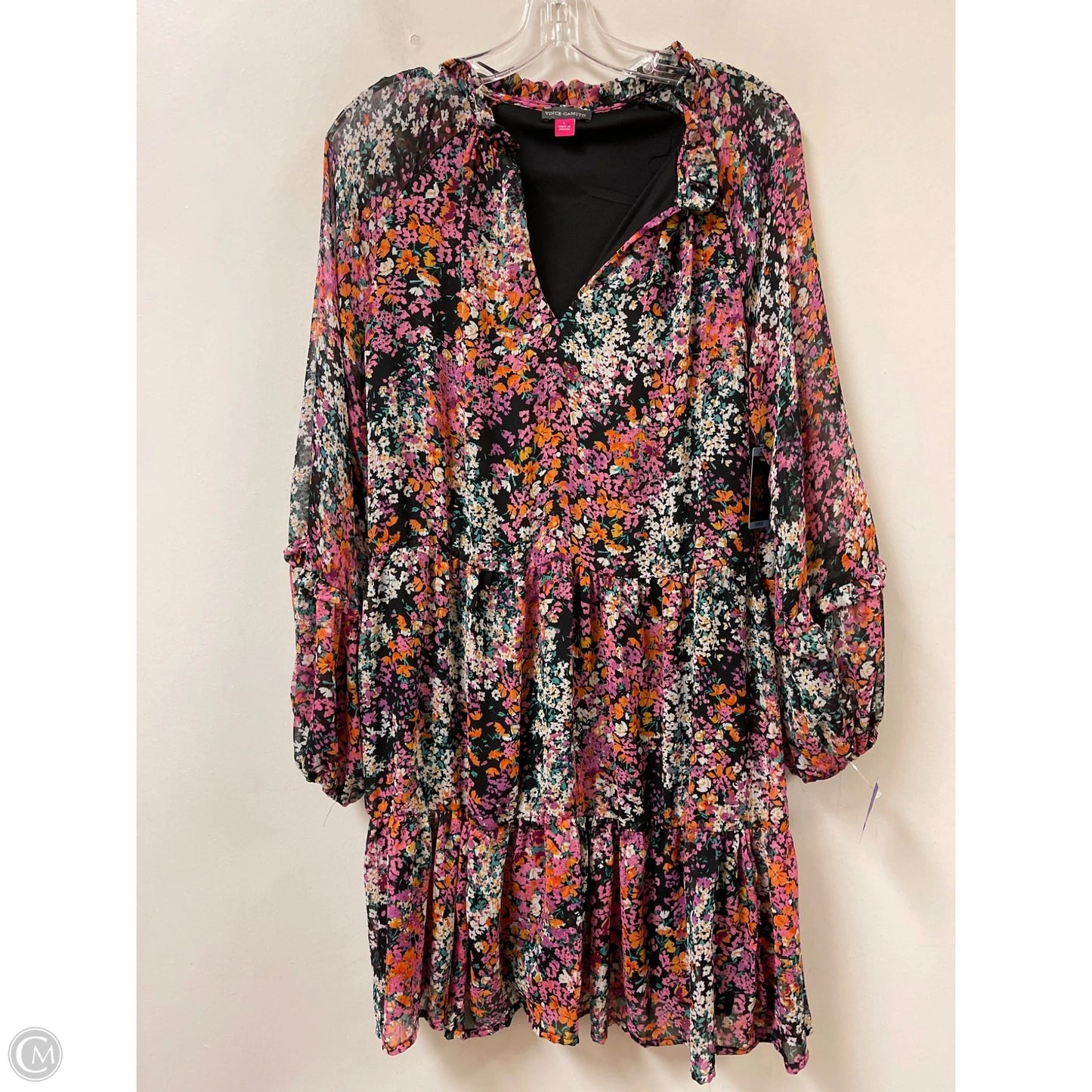 Dress Casual Midi By Vince Camuto In Floral Print, Size: L