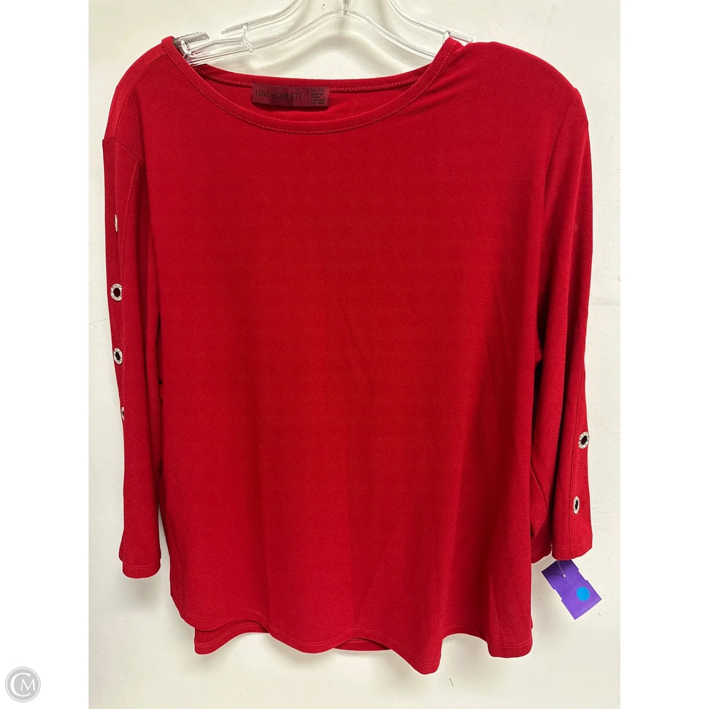 Top Long Sleeve By Love Scarlett In Red, Size: Xl