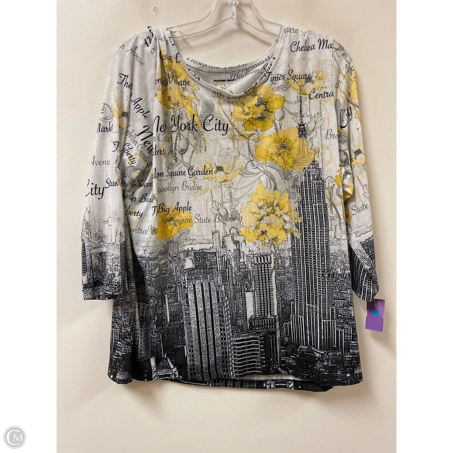 Top Long Sleeve By Allison Daley In Yellow, Size: L