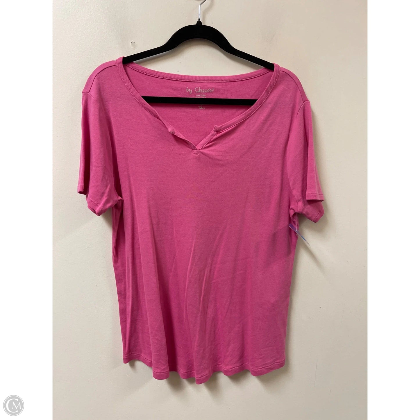 Top Short Sleeve By Chicos In Pink, Size: L
