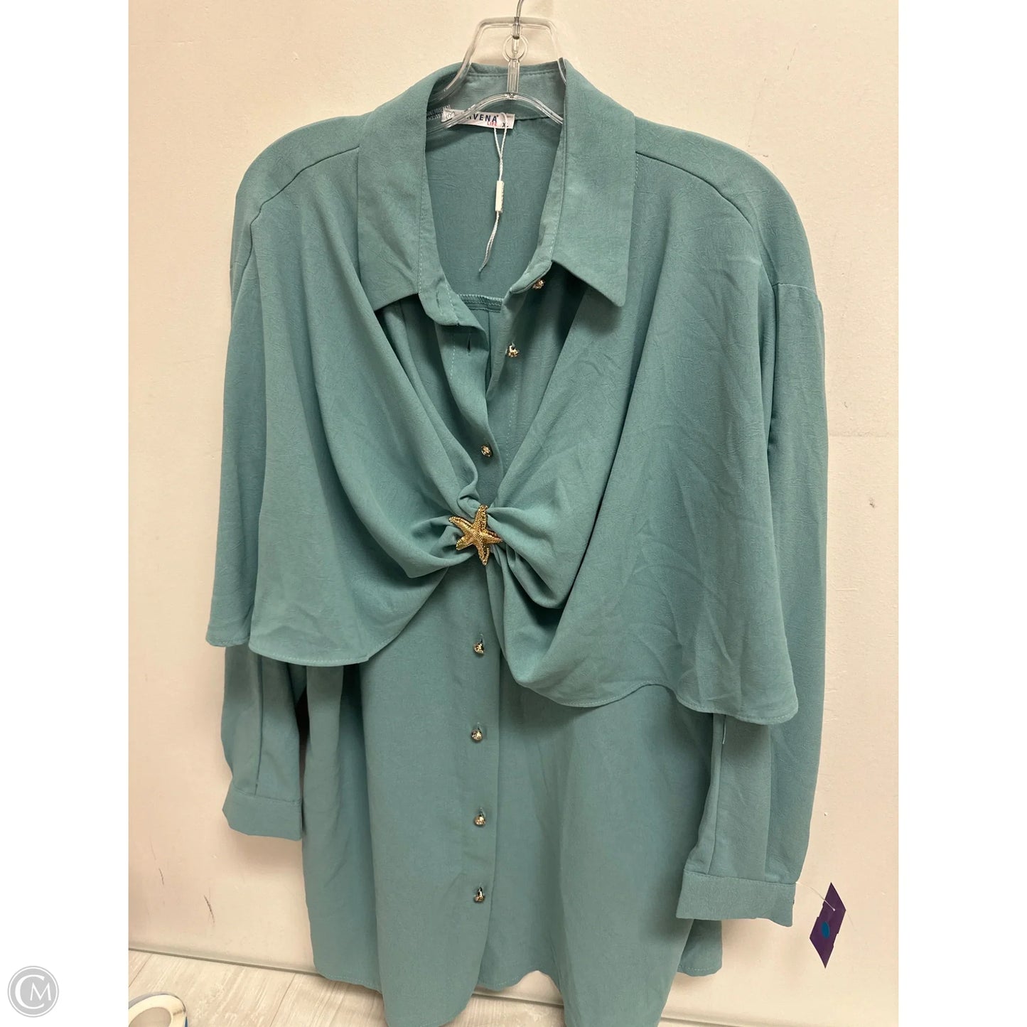 Tunic Long Sleeve By Clothes Mentor In Blue, Size: Xl