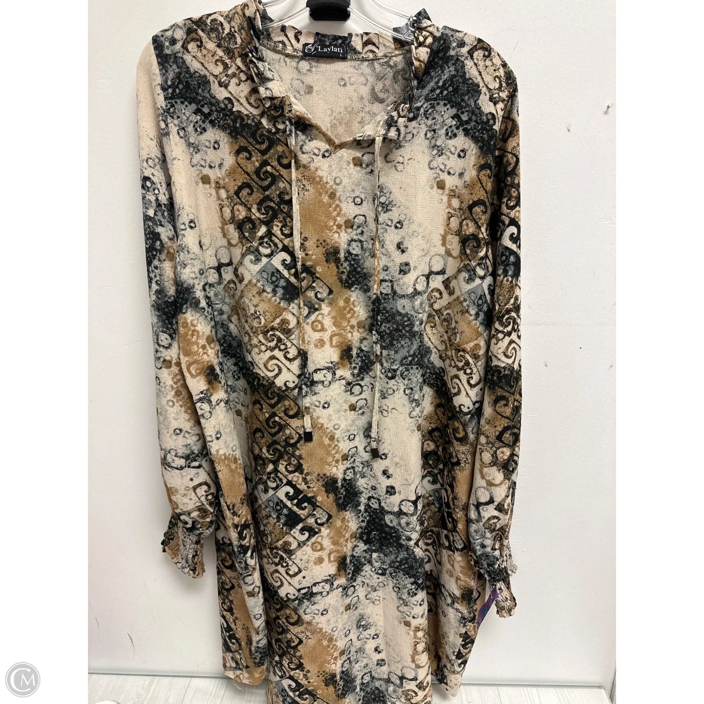 Dress Casual Midi By Clothes Mentor In Tan, Size: L