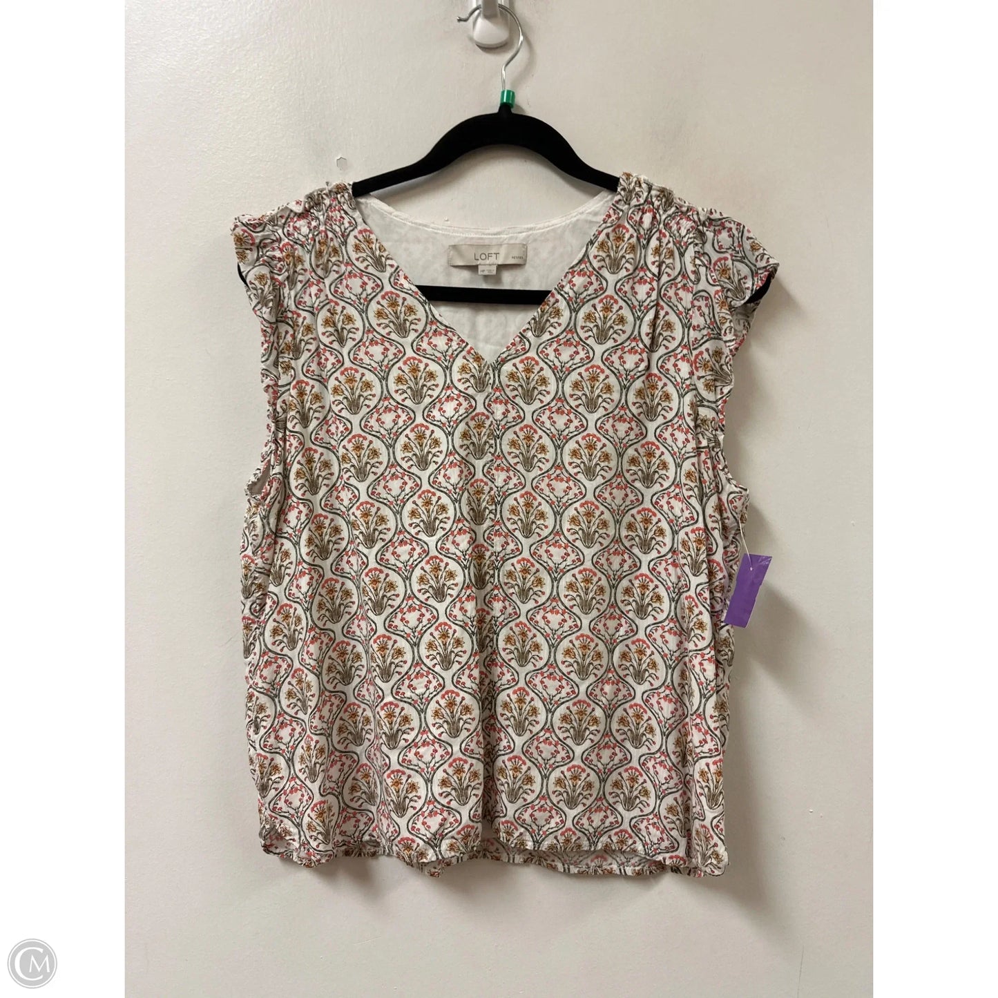 Top Sleeveless By Loft In Orange, Size: Mp