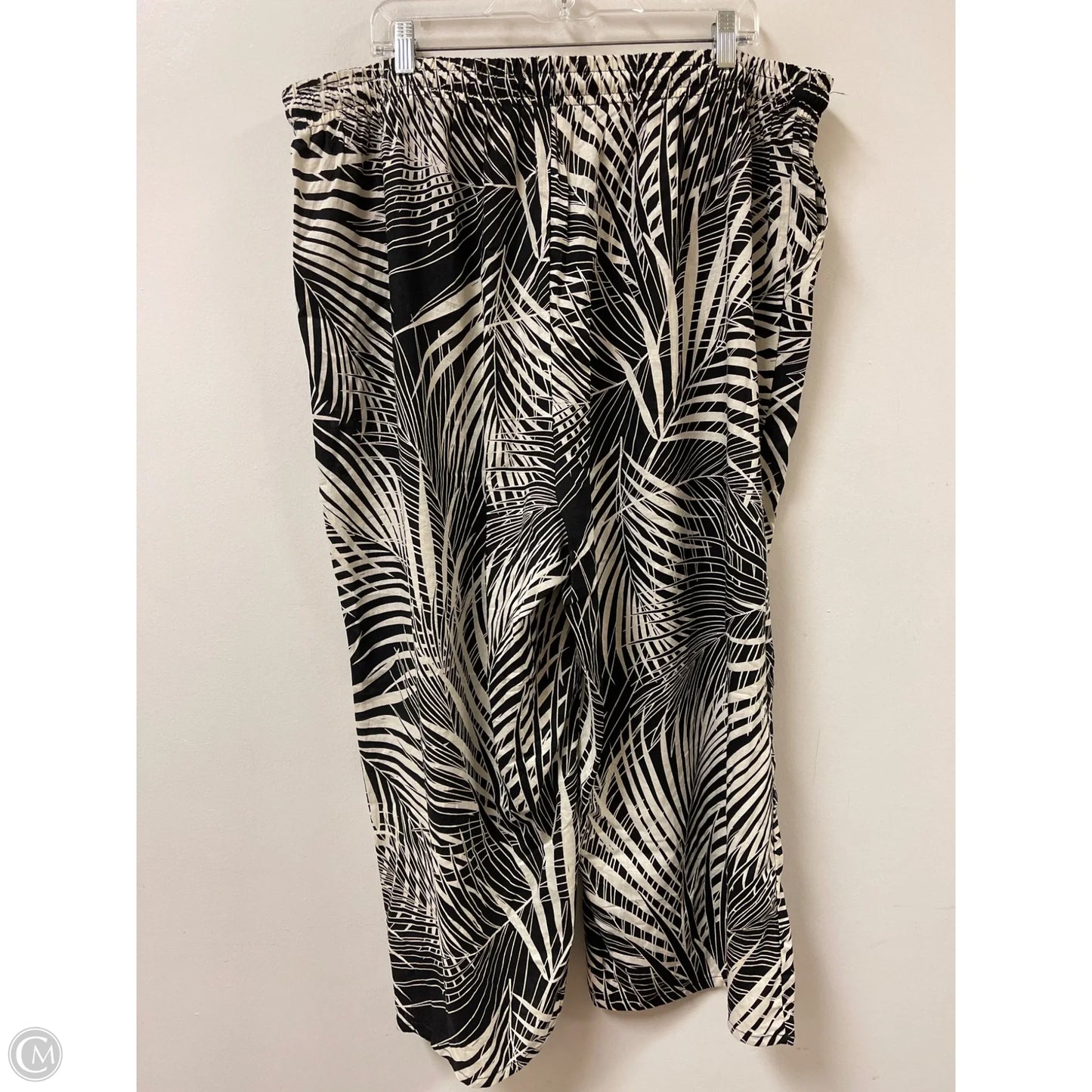 Pants Wide Leg By Clothes Mentor In Black & Cream, Size: 22
