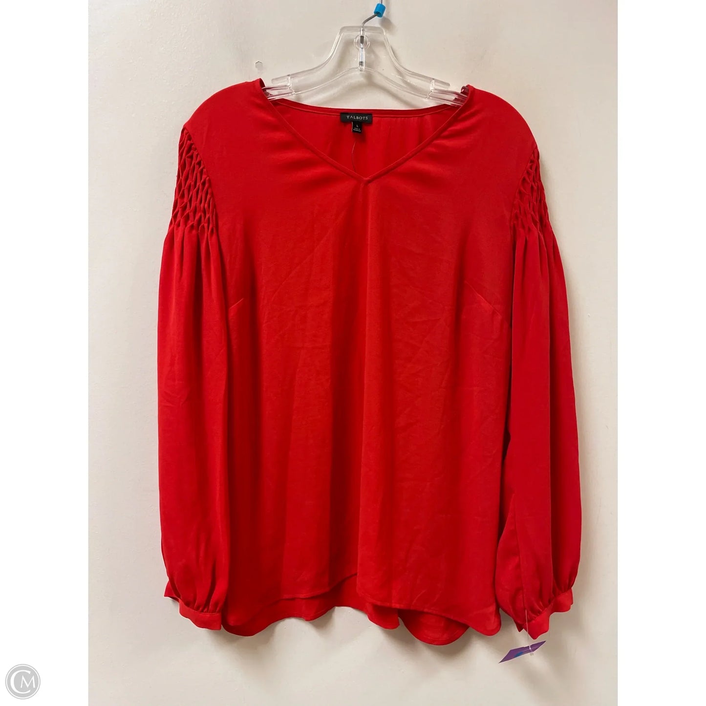 Top Long Sleeve By Talbots In Red, Size: L
