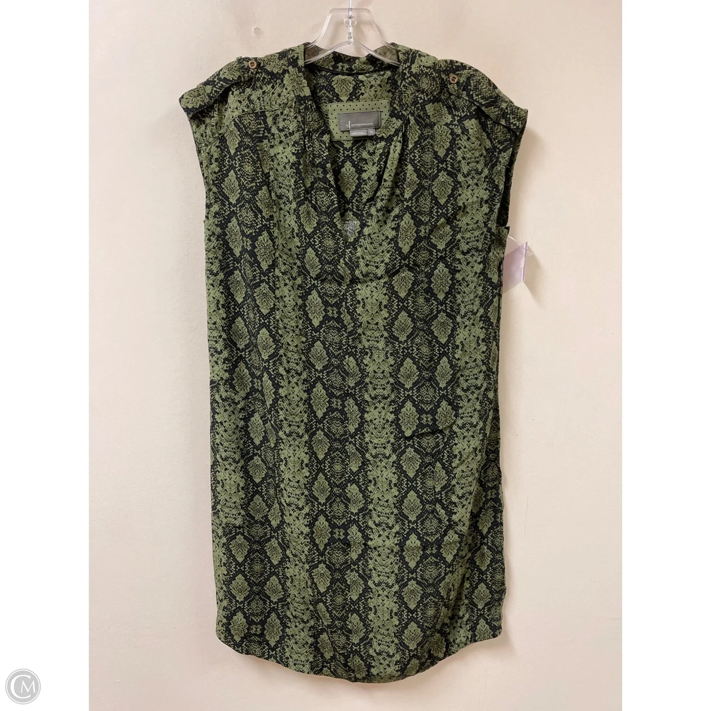 Dress Casual Midi By Anthropologie In Green, Size: Xs