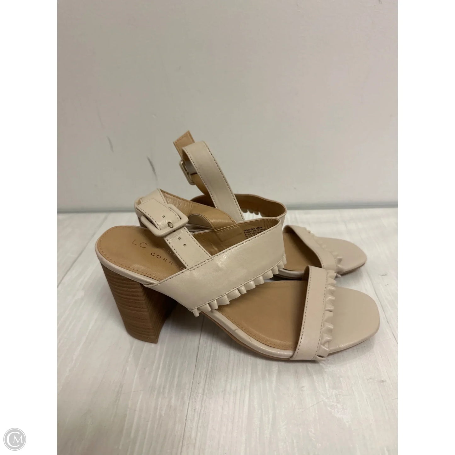 Sandals Heels Block By Lc Lauren Conrad In Cream, Size: 8.5