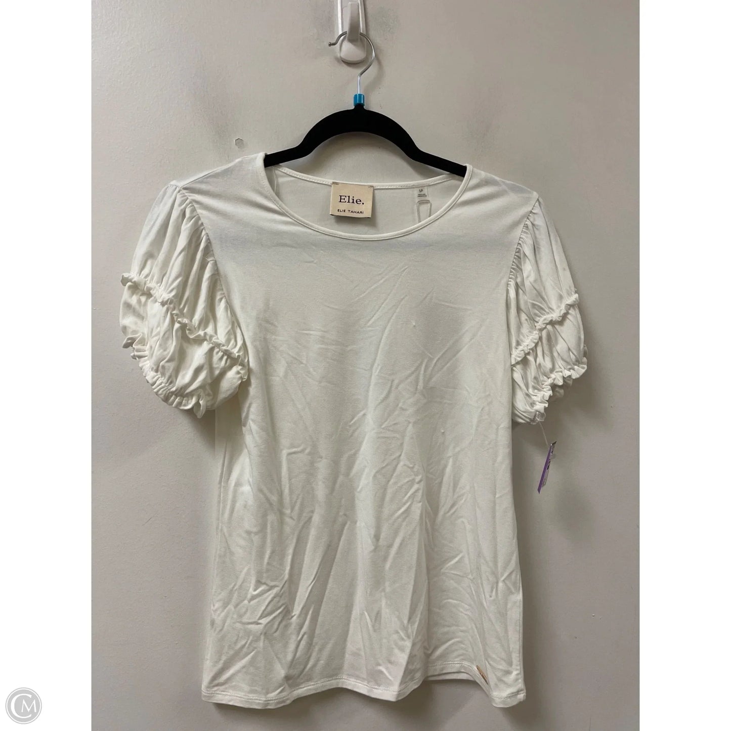 Top Short Sleeve By Elie Tahari In White, Size: S