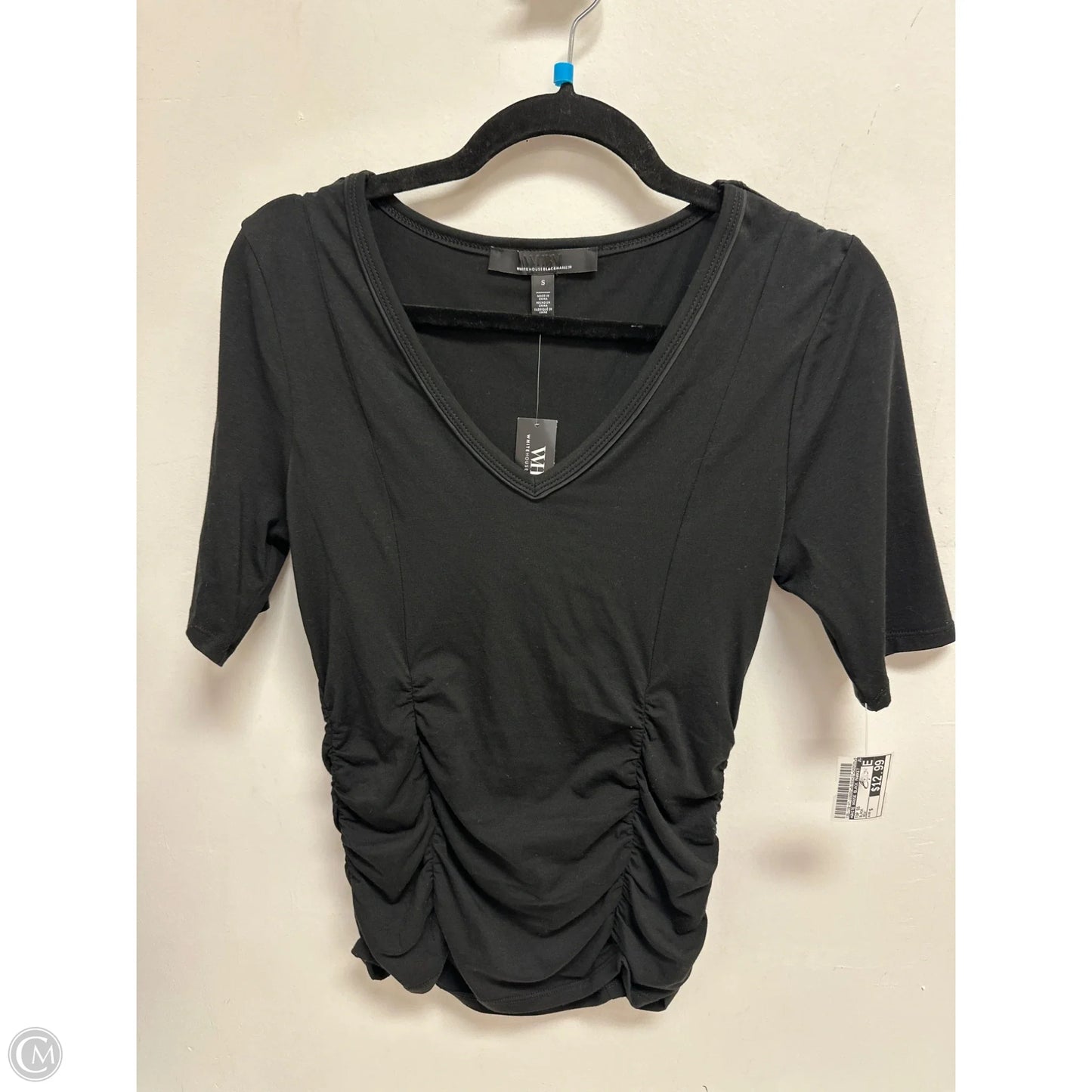 Top Short Sleeve By White House Black Market In Black, Size: S