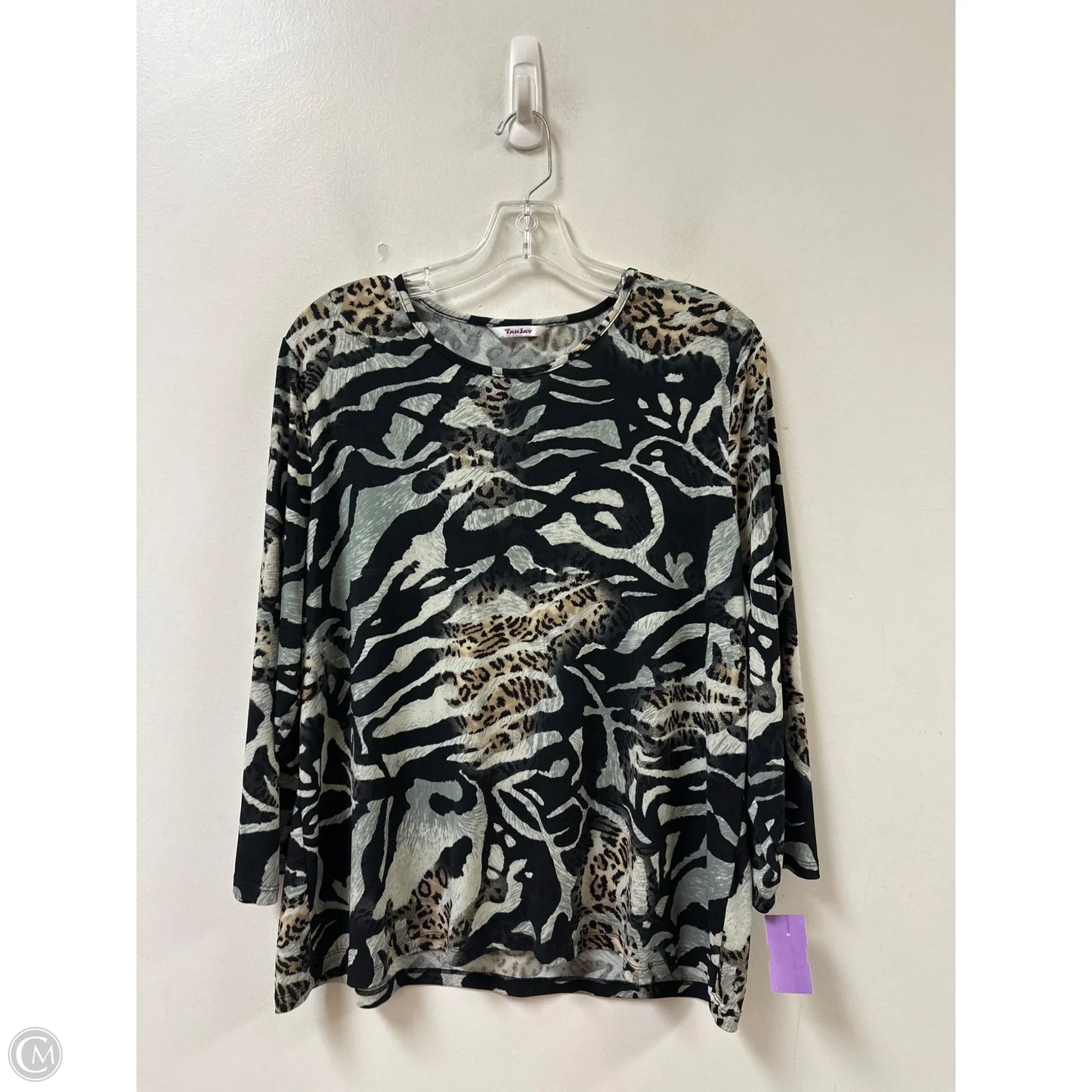 Top Long Sleeve By Tanjay In Animal Print, Size: L