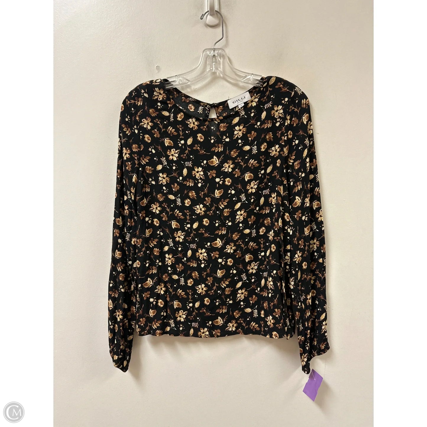 Top Long Sleeve By Gilli In Floral Print, Size: L