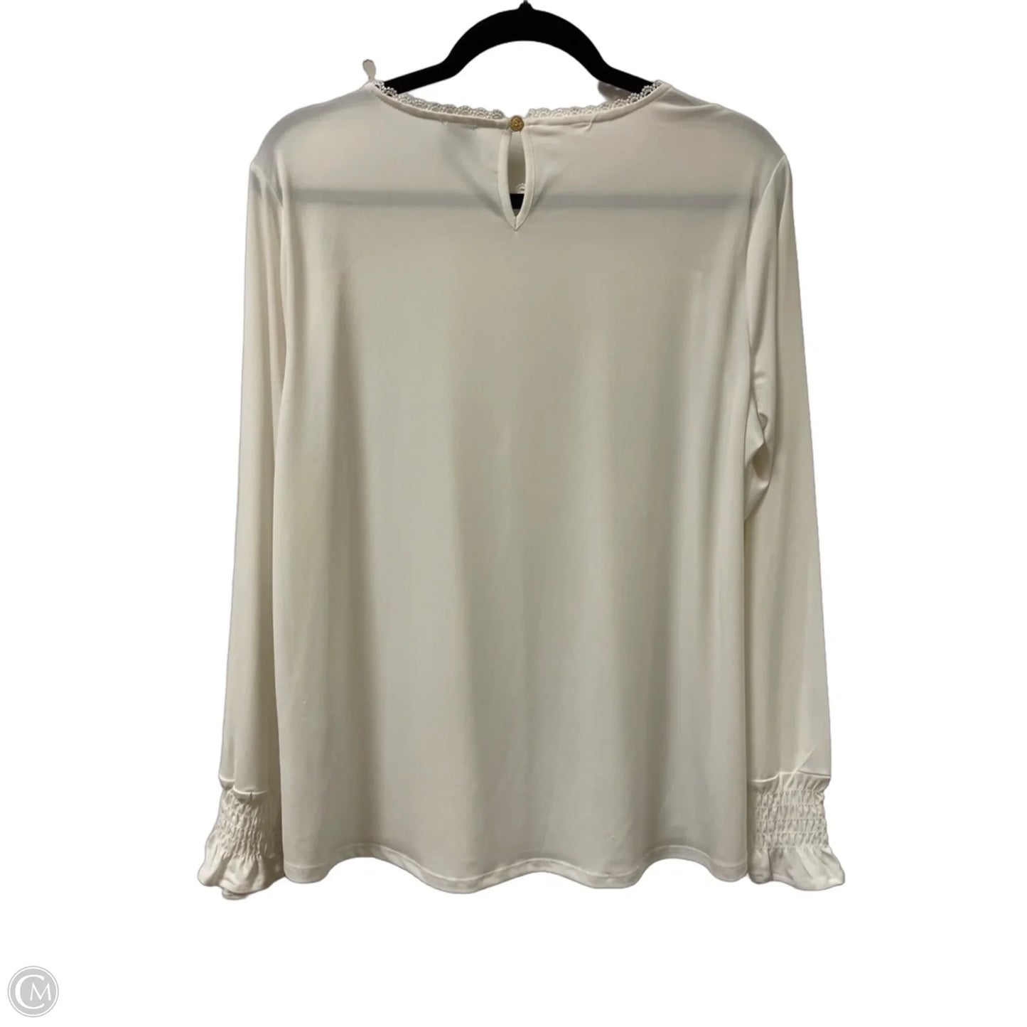 Top Long Sleeve By Anne Klein In Cream, Size: Xl