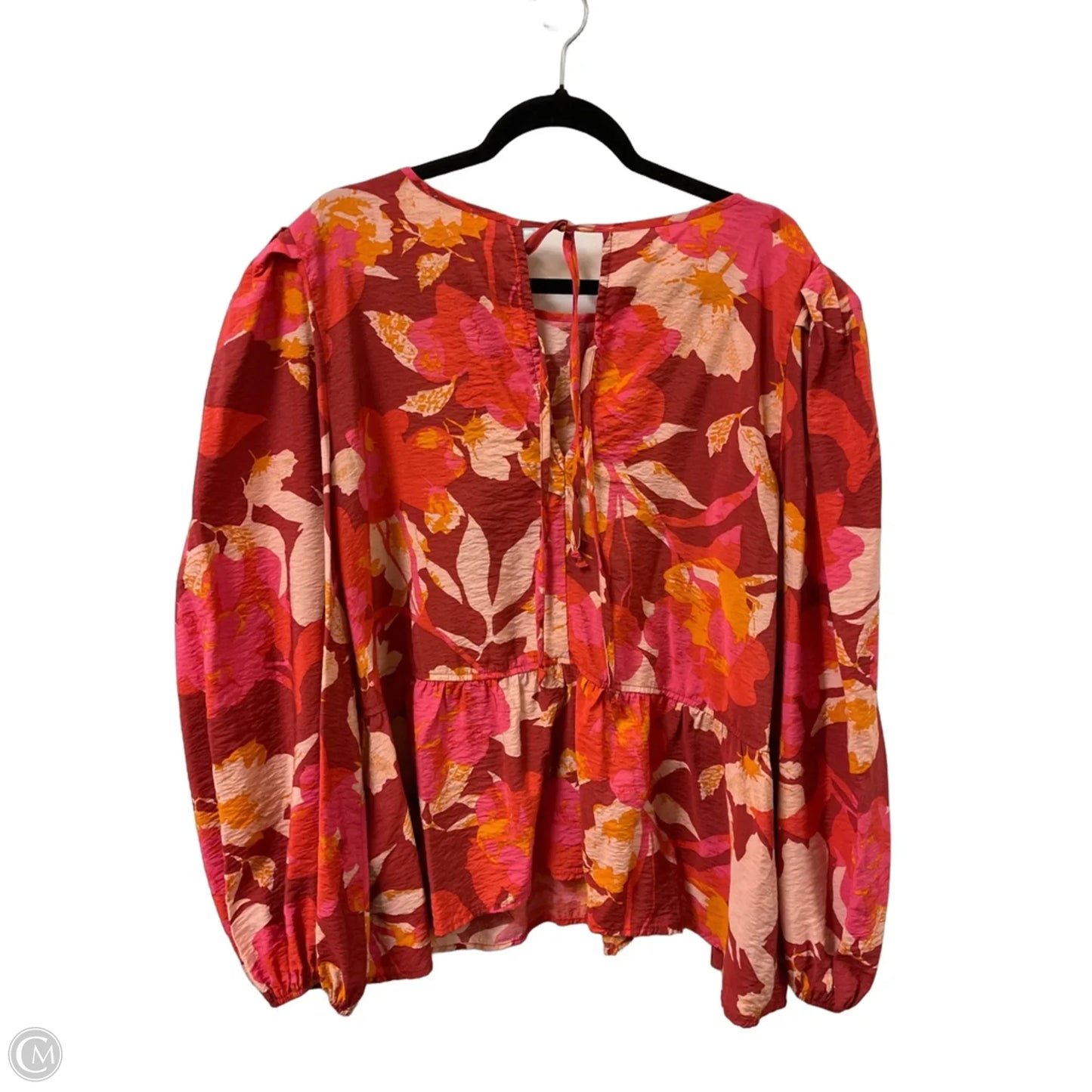 Top Long Sleeve By Oddi In Floral Print, Size: 2x