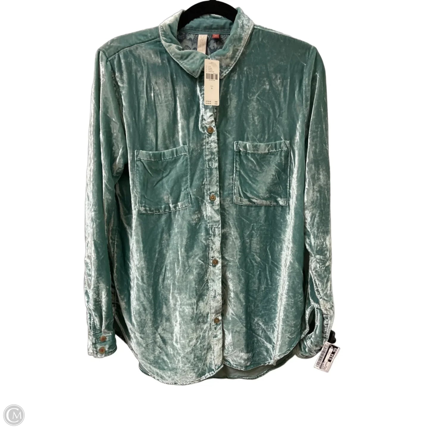 Blouse Long Sleeve By Pilcro In Blue, Size: S