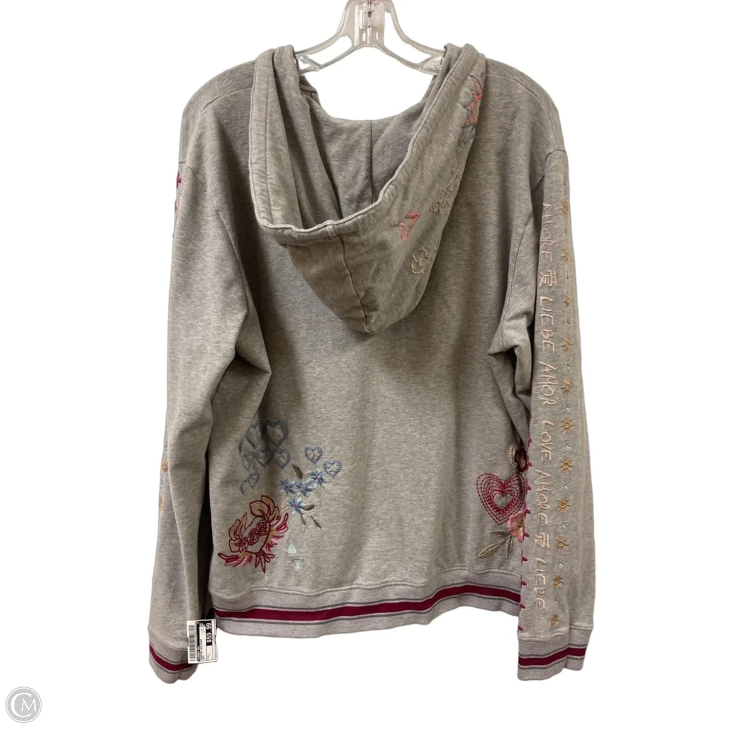 Sweater Designer By Johnny Was In Grey, Size: L