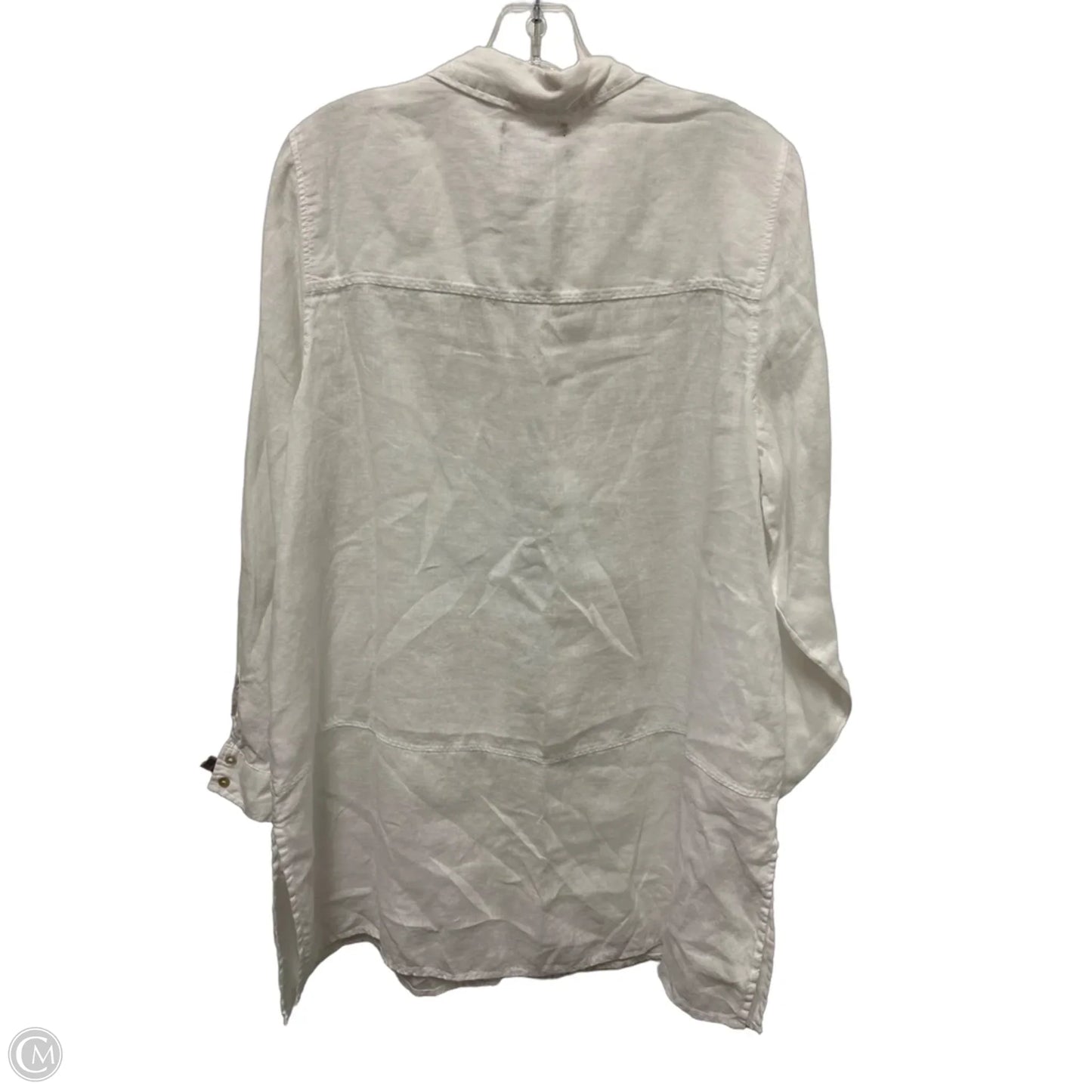 Blouse Long Sleeve By Tahari In White, Size: 1x