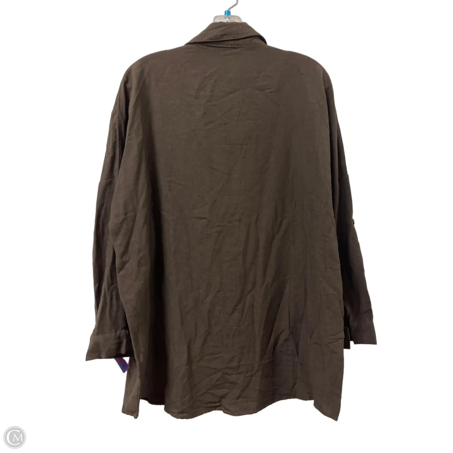 Blouse Long Sleeve By Clothes Mentor In Brown, Size: Xl
