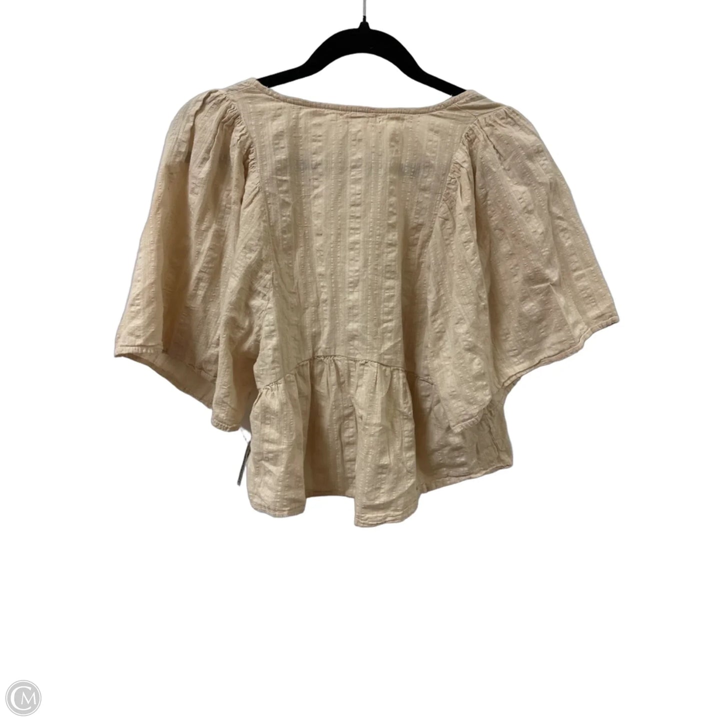 Top Short Sleeve By Miami In Cream, Size: S