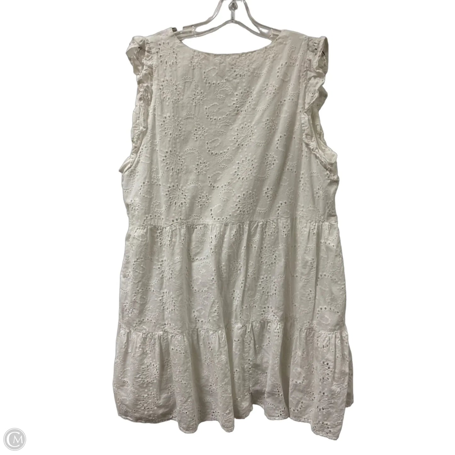 Dress Casual Midi By Time And Tru In White, Size: 1x