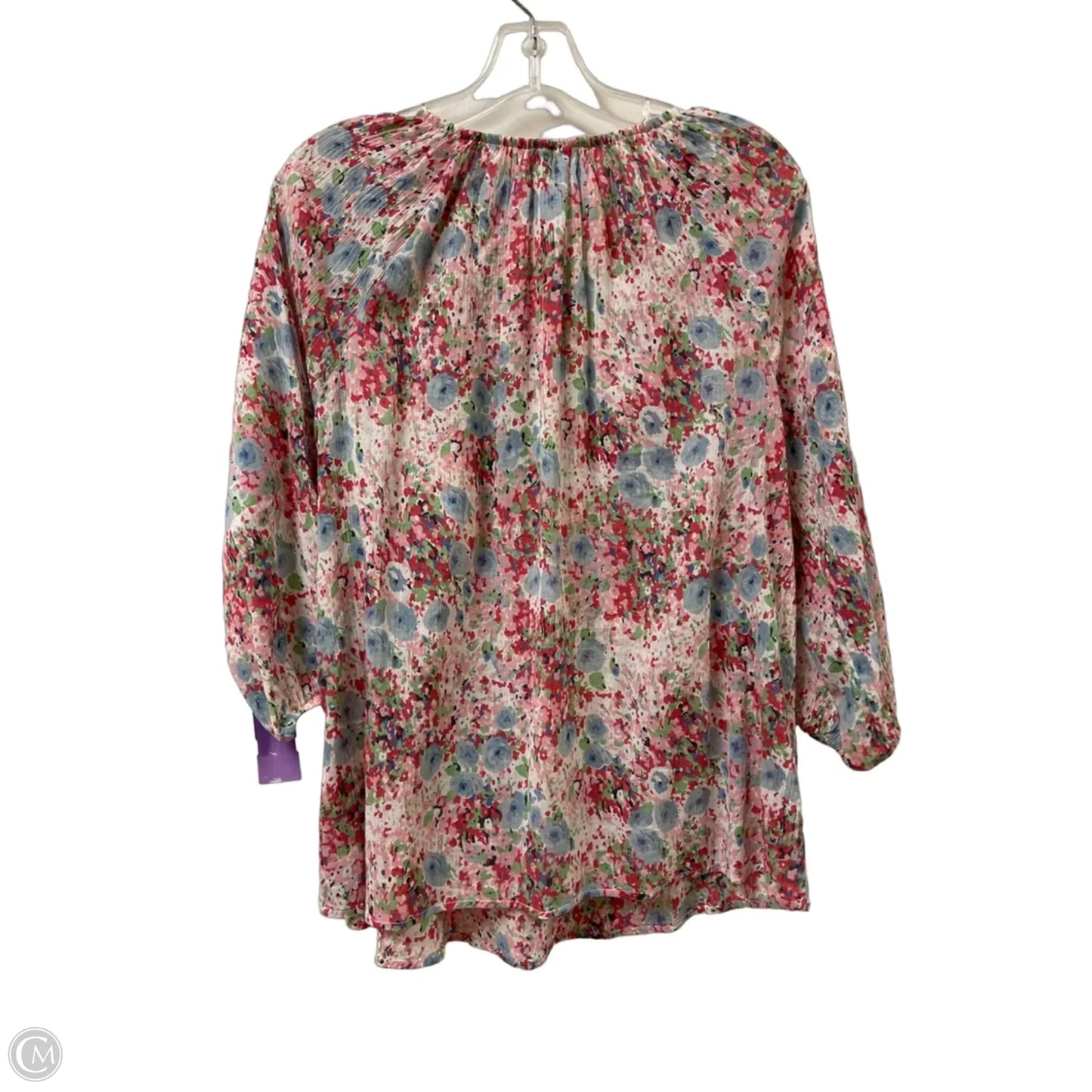 Top Long Sleeve By Chaps In Blue & Pink, Size: S
