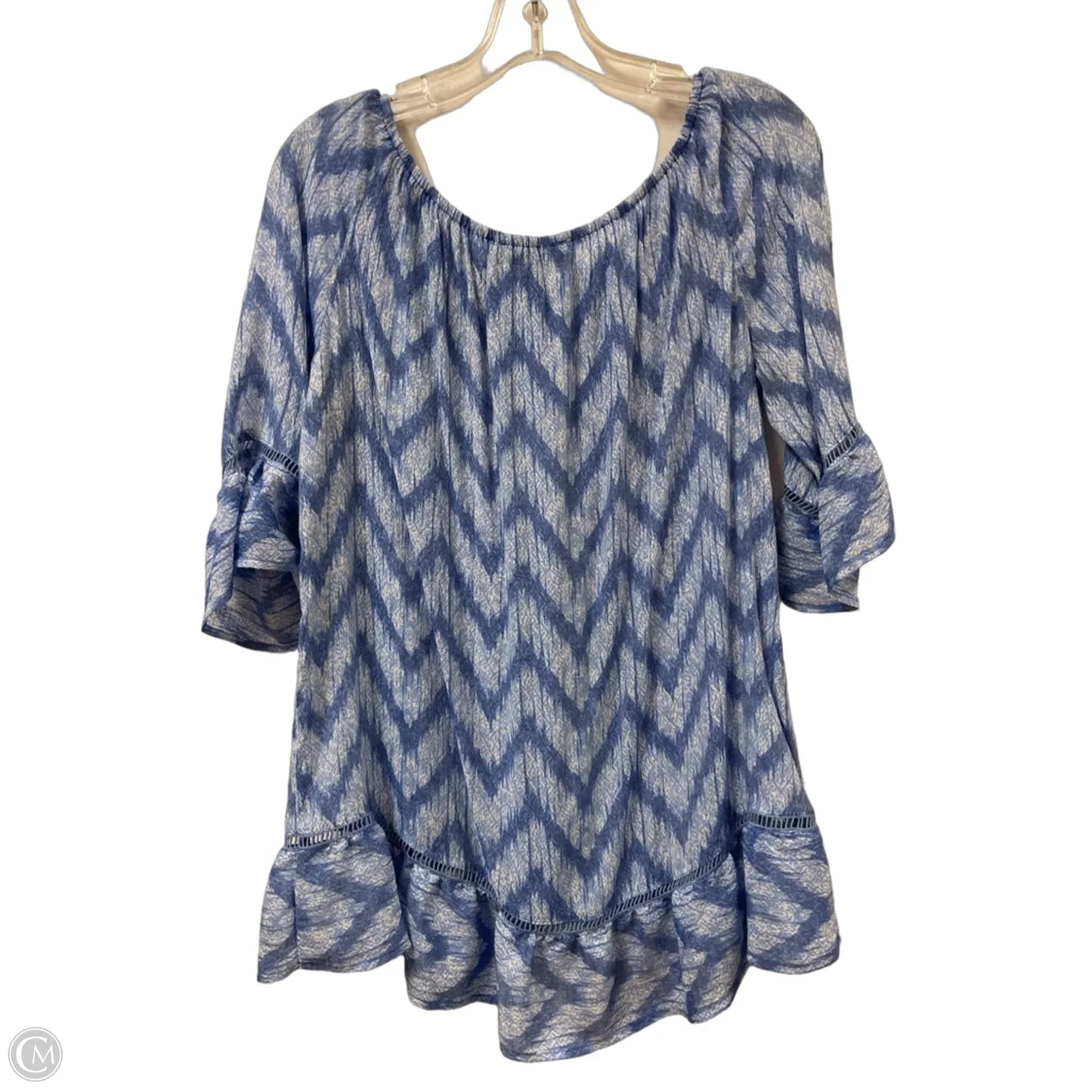 Top Long Sleeve By Fred David In Blue, Size: S