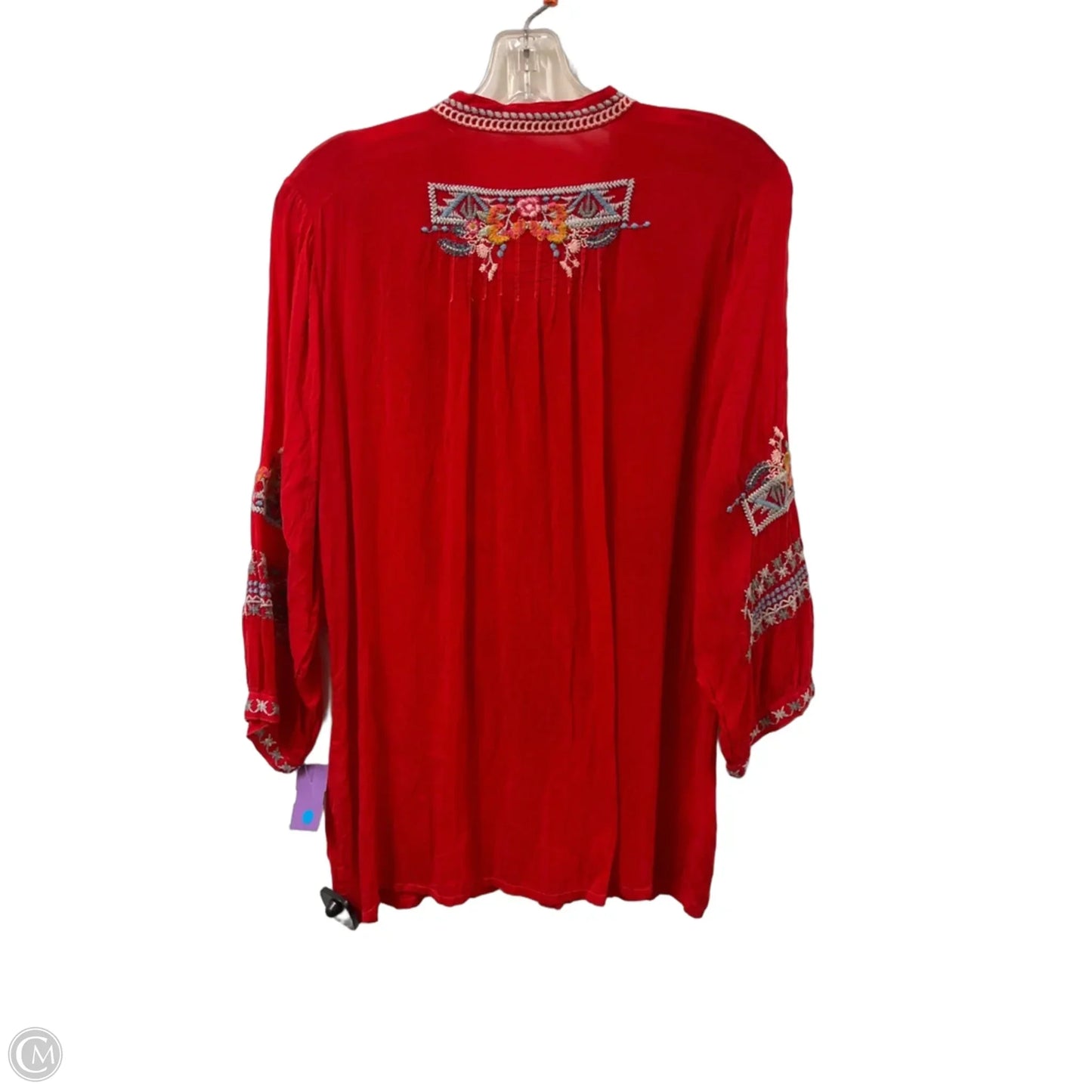 Tunic Designer By Johnny Was In Red, Size: S
