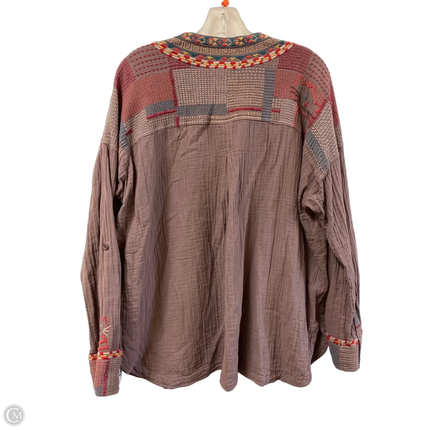 Top Long Sleeve Designer By Johnny Was In Brown, Size: M