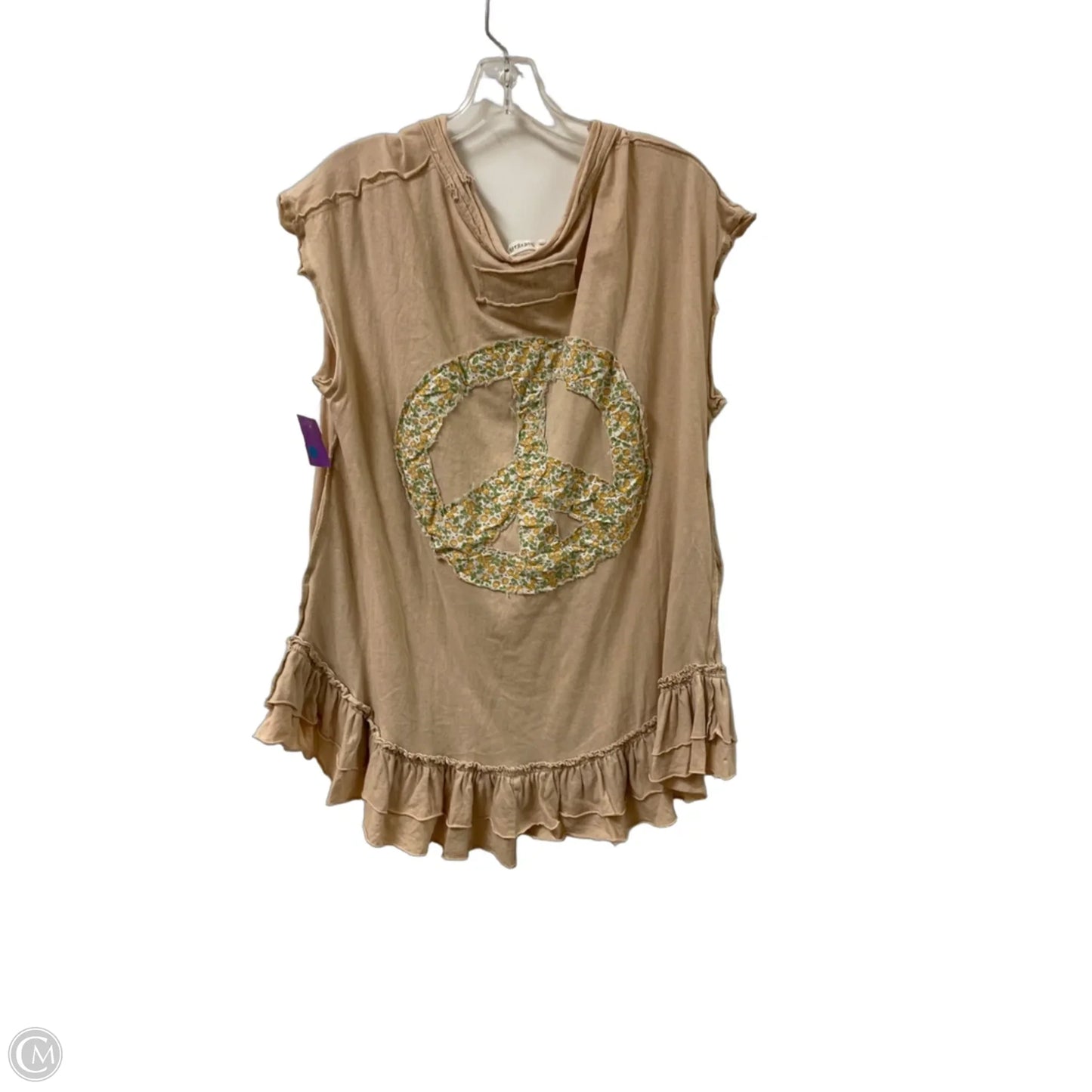 Tunic Short Sleeve By Clothes Mentor In Cream, Size: S