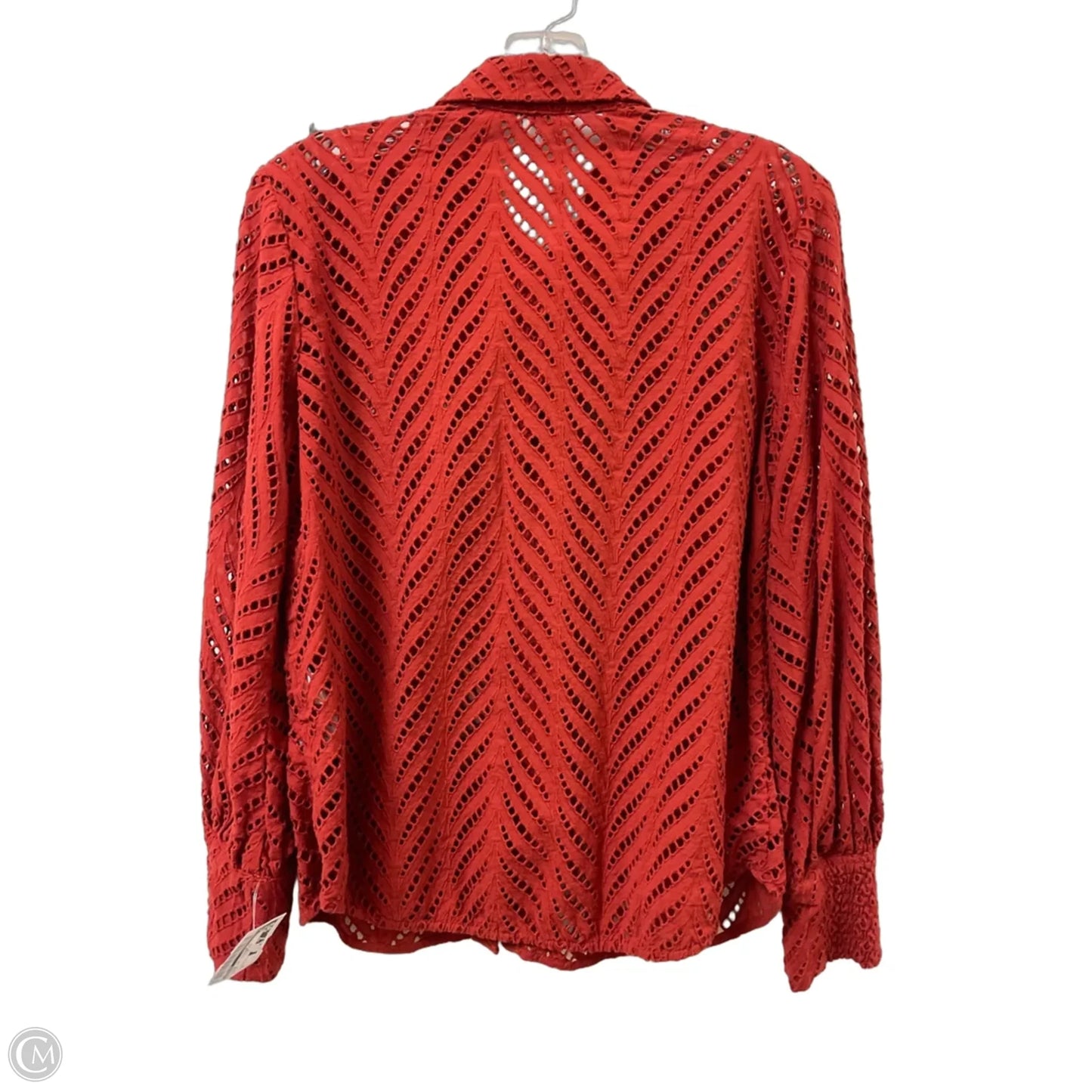 Blouse Long Sleeve By Chicos In Orange, Size: M