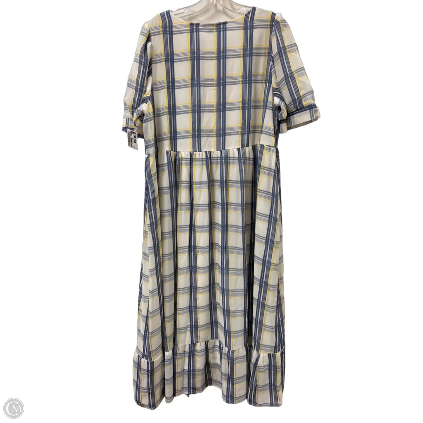 Dress Casual Maxi By Polygram In Blue & Yellow, Size: L