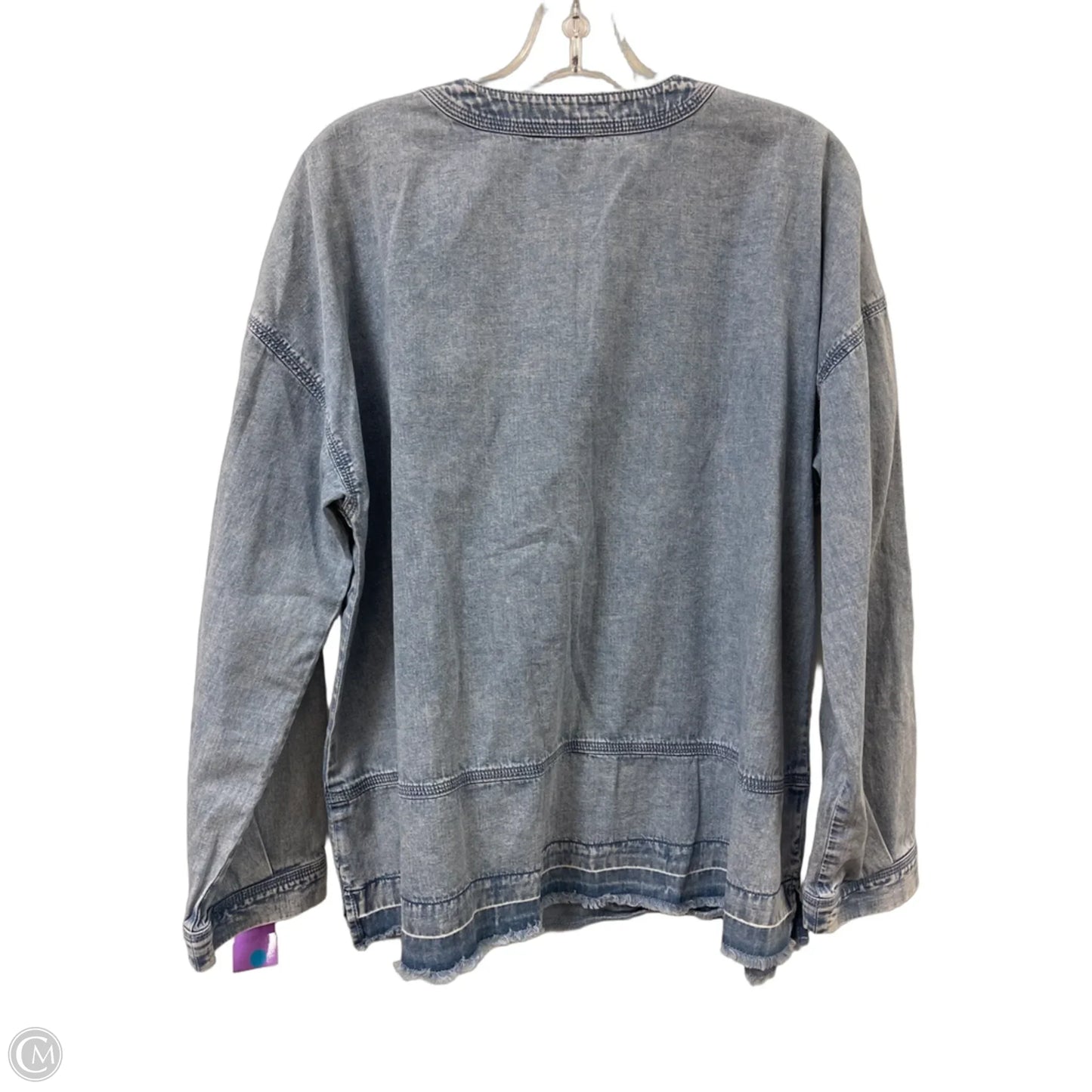 Blouse Long Sleeve By Pure Jill In Blue, Size: L