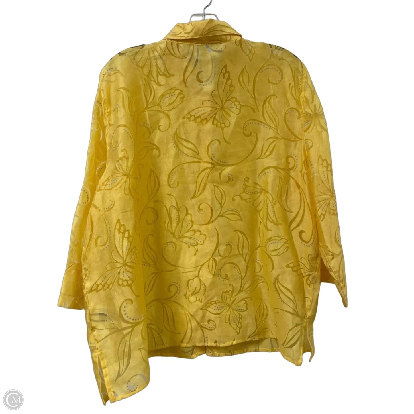 Blouse Long Sleeve By Alfred Dunner In Yellow, Size: Xlp