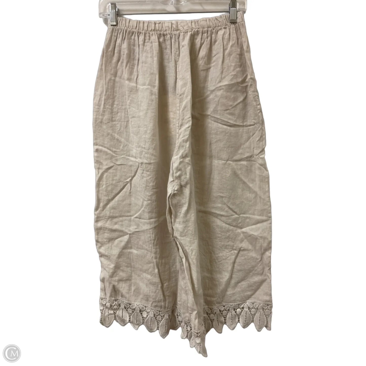 Pants Linen By Terzo Millennio In Cream, Size: 8