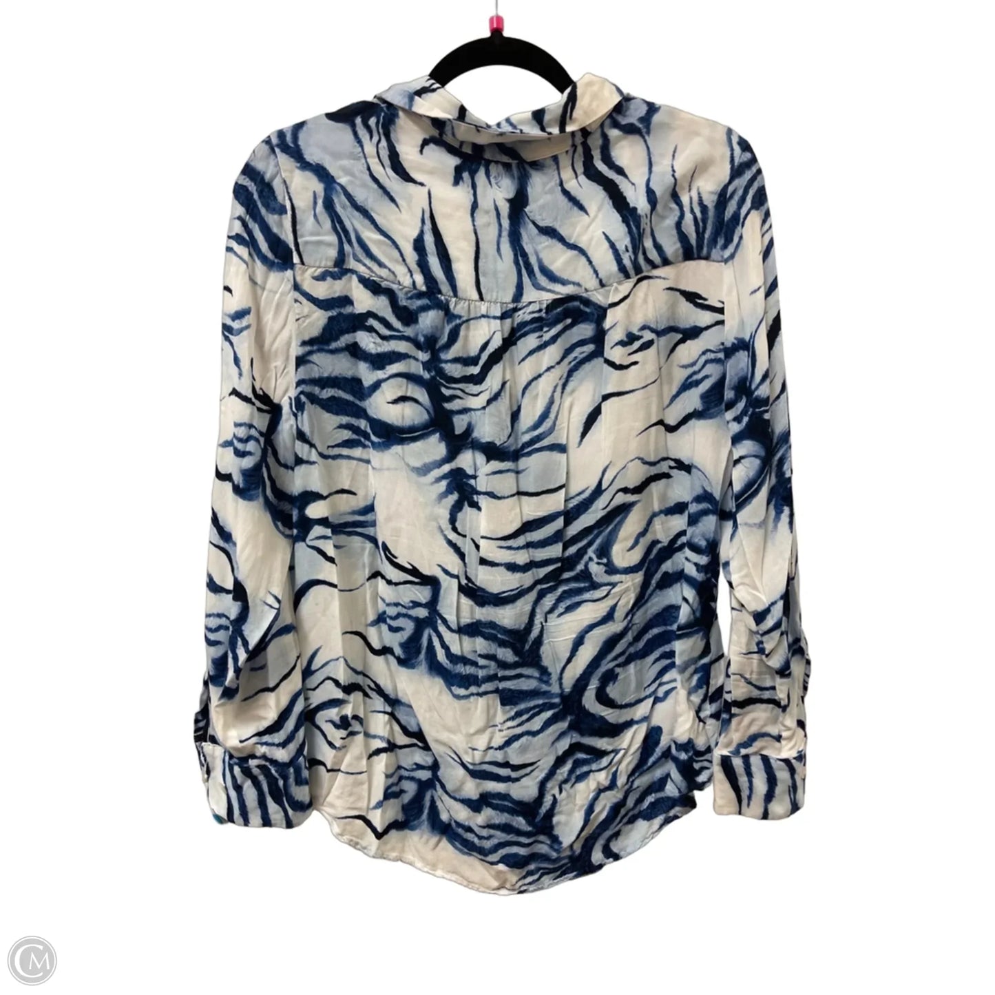 Blouse Long Sleeve By Chicos In Blue, Size: L