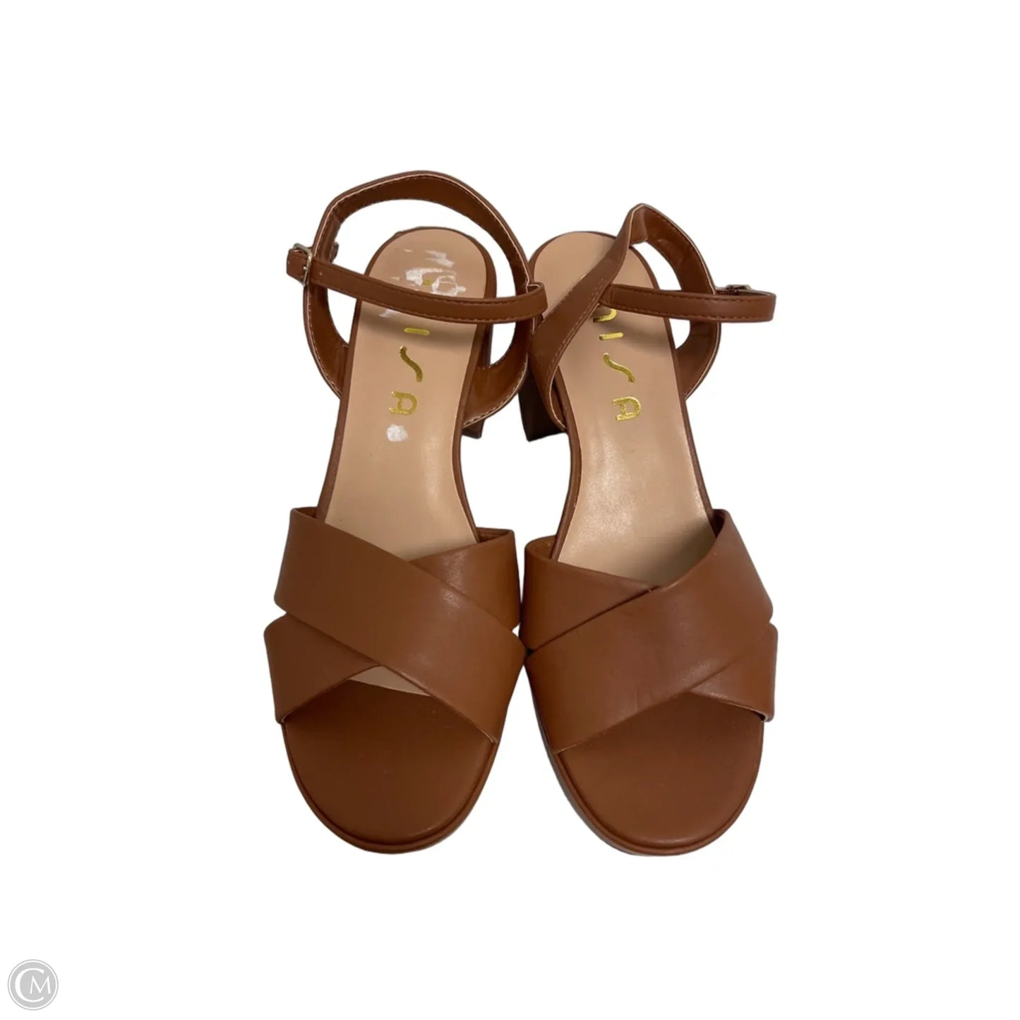 Sandals Heels Block By Unisa In Brown, Size: 8.5