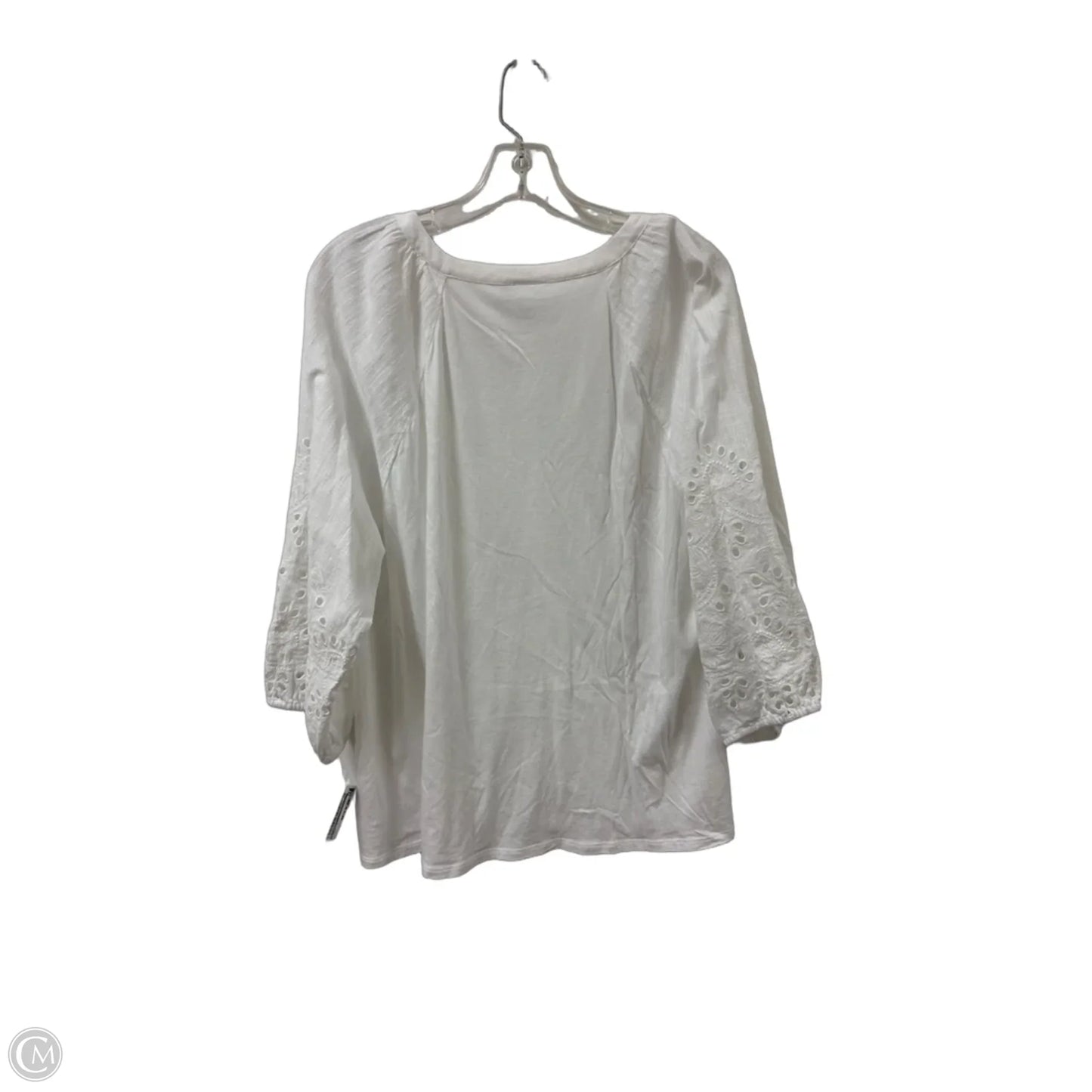 Blouse Long Sleeve By J. Jill In White, Size: L