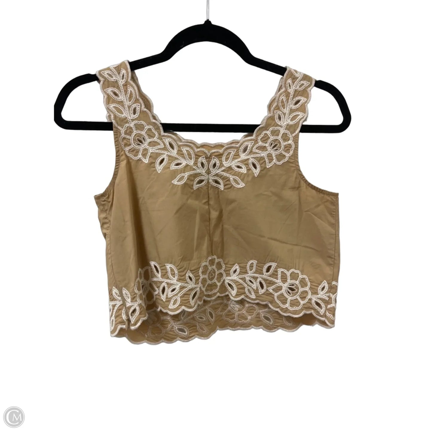 Top Sleeveless By Loft In Tan, Size: Xsp