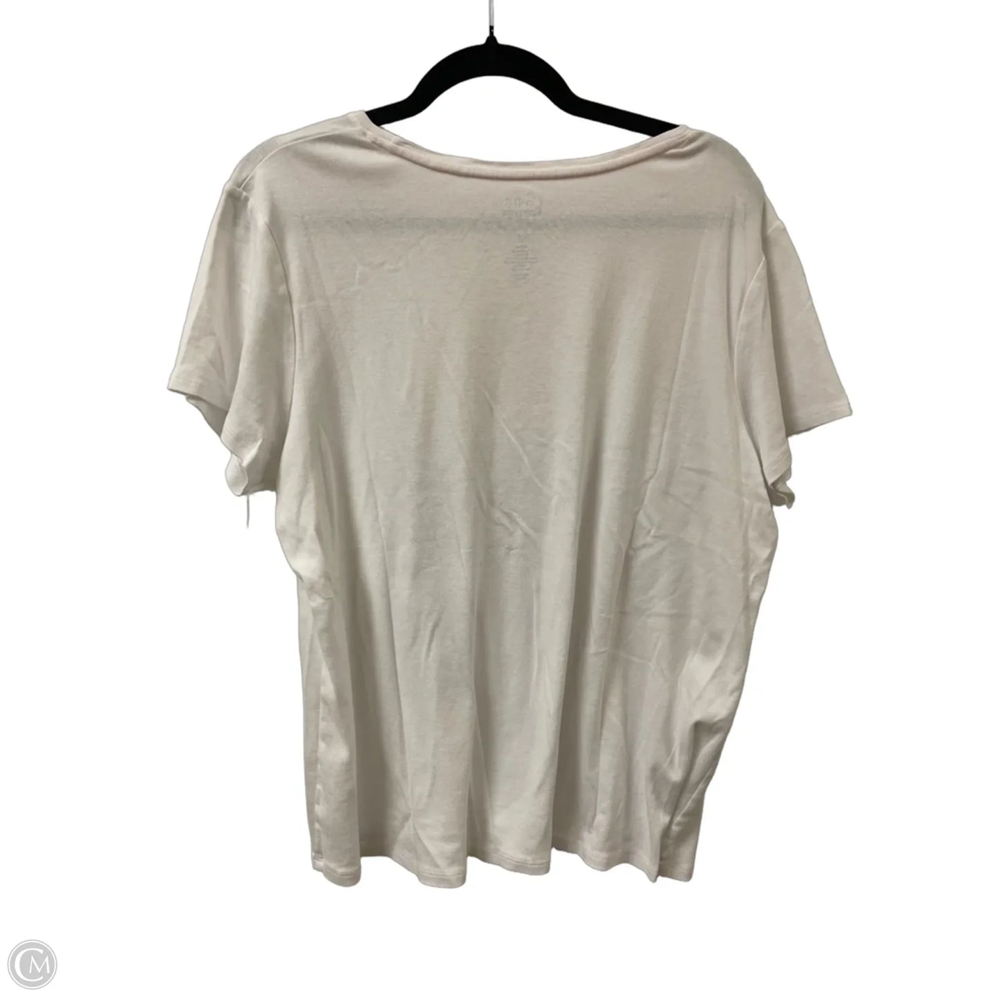 Top Short Sleeve By Croft And Barrow In White, Size: 1x