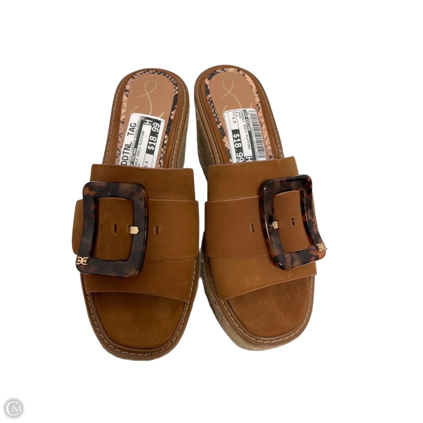 Sandals Heels Platform By Sam Edelman In Brown, Size: 8.5