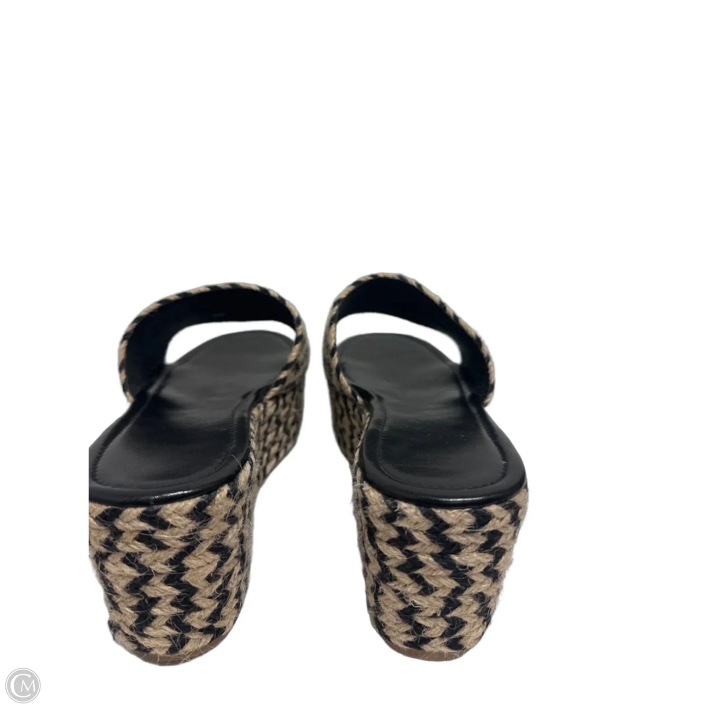 Sandals Heels Platform By Clothes Mentor In Black & Cream, Size: 9.5