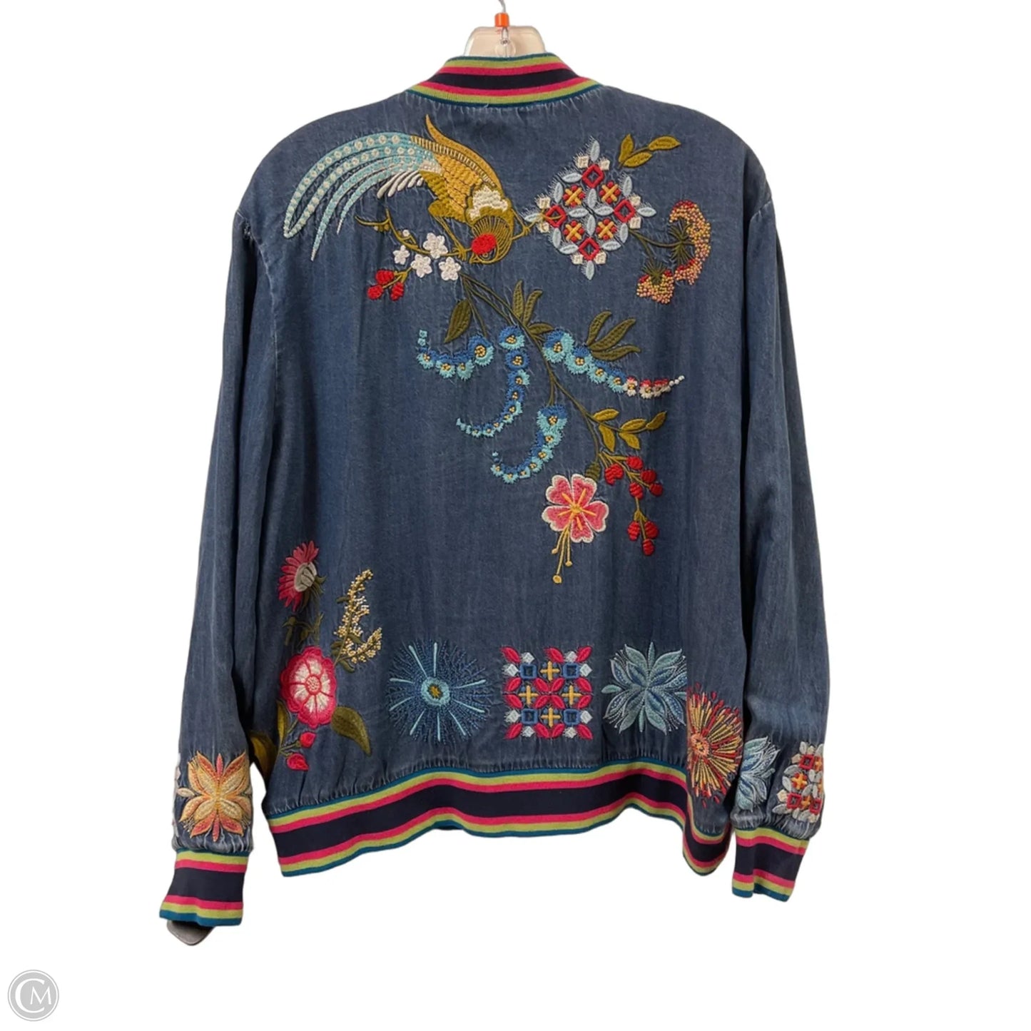 Jacket Designer By Johnny Was In Blue, Size: L
