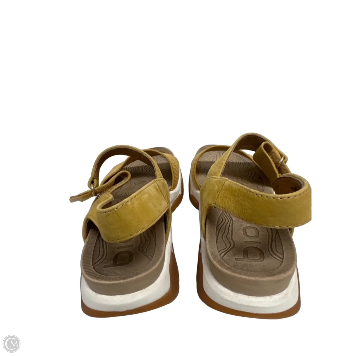 Sandals Heels Wedge By Clothes Mentor In Yellow, Size: 8