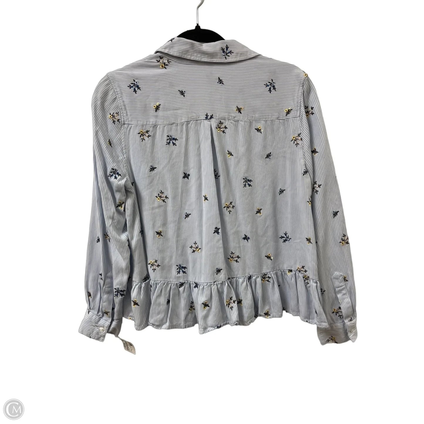 Blouse Long Sleeve By Maison Jules In Blue, Size: L