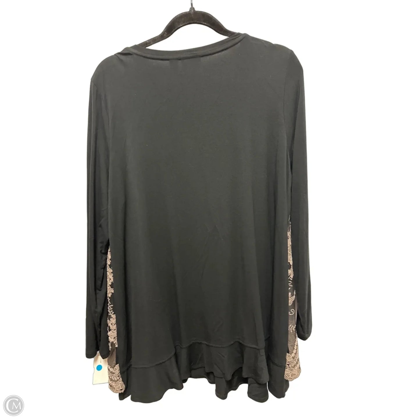 Tunic Long Sleeve By Logo In Black, Size: L